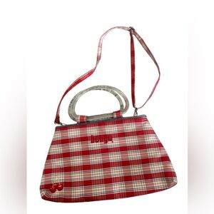 Bongo women’s red plaid vintage y2k handbag‎